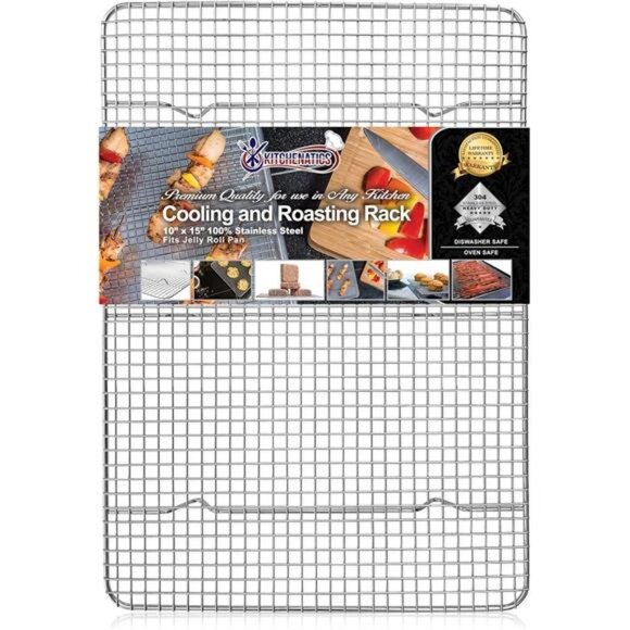 KITCHENATICS Jelly Roll Cooling Rack for Baking, Heavy-Duty Stainless Steel - Picture 1 of 6